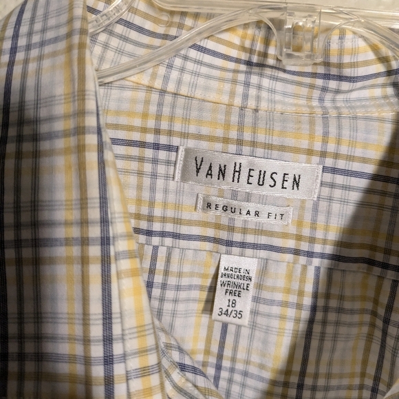 Van Heusen Men's Plaid Button-Up Shirt Pre-owned  Size 18. 34/35 - Picture 9 of 12